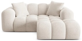 Colțar crem cu tapițerie din chenille (cu colț pe partea dreaptă/cu șezlong) Treno – Cosmopolitan Design