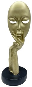 Statueta Cap de Femeie Thinking 28cm, Auriu