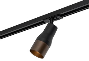 Spot modern negru cu bronz închis pentru sistem de șine monofazat - Iconic Kohua