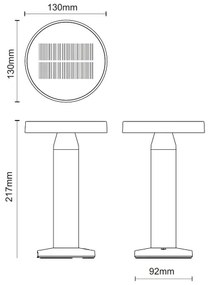 Lampă LED solară Zuma Line DT33611 CARLI LED/2W/2000 mAh IP44 negru