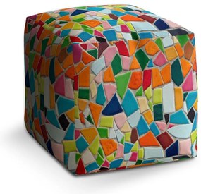Taburet Cube mozaic colorat, colorat