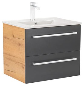 Dulap inferior Vario Clam 60 cu lavoar stejar-antracit