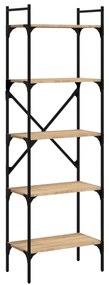vidaXL Bibliotecă cu 5 niveluri, stejar sonoma, 56x31,5x174 cm, lemn