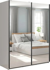 Dulap TETRIX, casmir, PAL, cu 2 usi si oglinzi, 154x60x196 cm