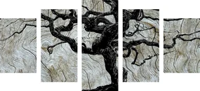 Tablou 5-piese copacul abstract pe lemn