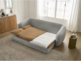 Canapea gri deschis extensibilă cu tapițerie din chenille 228 cm Neyo – Bobochic Paris