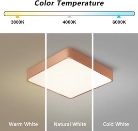 BRILAGI - corp de iluminat LED dimabil de tavan POOL SQUARE LED/48W/230V 50x50 cm bronz + telecomandă