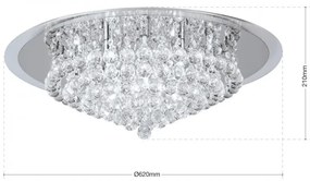 Plafoniera eleganta cristal K9 diam. 62cm Gloria DLU 2378/9/62 chrom OR