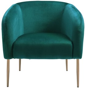 HOMCOM Fotoliu Cocktail din Catifea, Mobilier Modern Casa si Birou Verde