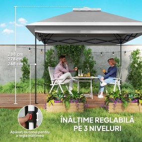 Outsunny Foișor Pliabil cu Plasă de Țânțari, Baldachin Dublu, Înălțime Reglabilă și Geantă, 330x330x288 cm, Bej | Aosom Romania