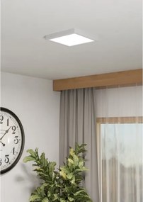 Eglo 901378 - Plafonieră LED RGBW reglabilă cu sticlă fumurie FUEVA-Z LED/10,5W/230V 22x22cm IP44 alb
