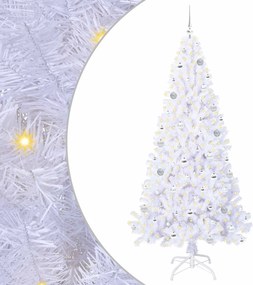 vidaXL Brad de Crăciun artificial cu 300 LED Alb 210 cm PVC și Oțel