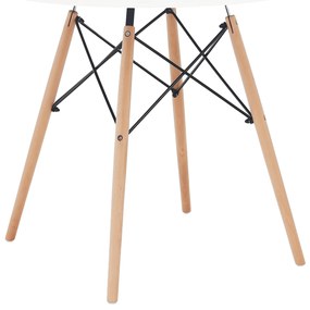 Masă de bucătărie, albă/fag, diametru 90 cm, GAMIN 2 NEW 90