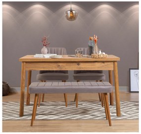 Set mobilier sufragerie Bimuvo 4 (pin atlantic + gri) (pentru 4 persoane). 1095042