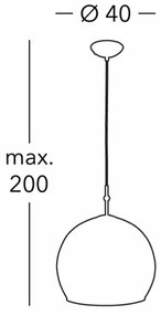 Lustră pe cablu Kolarz 0392.31L.3.Aq.Ch LUNA 1xE27/60W/230V 24K auriu