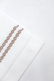 Prosop CHAINE 50 x100 cm Alb – Broderie albastră