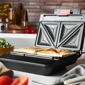 Russell Hobbs Creations Sandwich Toaster 26800-56, 750W, 4 felii, Plăci neaderente, Încălzire rapidă, Indicatoare, Negru/inox