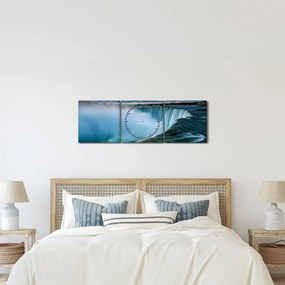 Tablou cu cascadele (cu ceas) (90x30 cm)