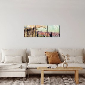 Tablou - Acropole, Atena, Grecia (cu ceas) (90x30 cm)
