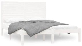 3104619 vidaXL Cadru de pat, alb, 160x200 cm, lemn masiv