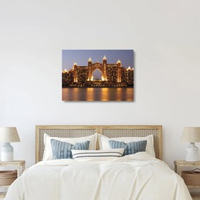 Tablou pe sticlă construcției în Dubai (70x50 cm)