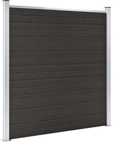 vidaXL Panou de gard, negru, 180x186 cm, WPC