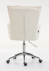 HR250K Scaun Crem Boucle Bază Cromata