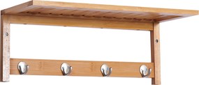 HOMCOM Cuier de Perete Raft Cuier in Bambù, 50x17x20cm | Aosom Romania