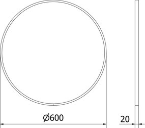 Mexen Loft oglindă de baie rotundă 60 cm, cadru alb - 9850-060-060-000-20