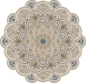 Covor, 180x180 cm, forma rotunda, poliester, crem, ALN600156KR18