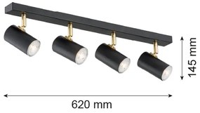 Spot Argon 1690 LAGOS 4xGU10/5W/230V negru/alămiu