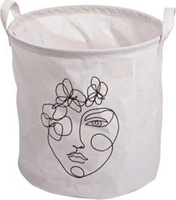 Cos de depozitare cu imprimeu GUSTA 30x30 cm, alb