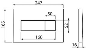 Clapeta de actionare, Alcadrain, Basic, M372, cu doua volume, crom mat