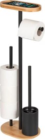 Suport hârtie igienică și perie WC cu poliță pentru telefon RIVALTA, 4în1