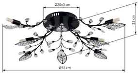 Globo 63007-8 - Plafonieră JANIS 8xG9/5W/230V, Ø 76 cm