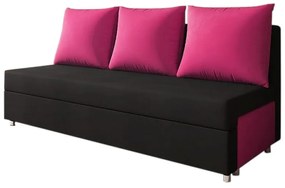 Supermobel Canapea tapițată RITA, negru+roz (alova 04/alova76)