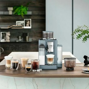 Espressor automat DeLonghi Rivelia Pebble Grey EXAM440.55.G, 1450W, 19 bar, 1.4l, Touchscreen TFT, Twin Shot, Boabe de Cafea, 17 bauturi, Gri