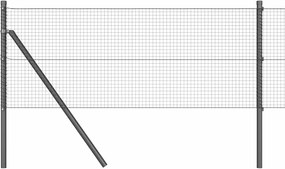vidaXL Stâlp de gard. Gri 50 x 0,8 m (plasă 19 x 19 mm) Oțel și PVC
