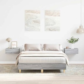 vidaXL Cadru de pat fără saltea Gri Sonoma 120x200 cm lemn prelucrat