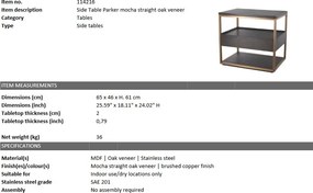 Masuta laterala cu sertar design elegant LUX Parker 114216 HZ