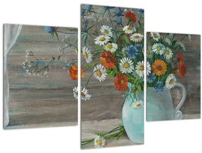 Tablou - Pictură în ulei, flori de câmp (90x60 cm)