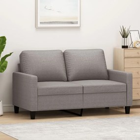 vidaXL Canapea cu 2 locuri, gri taupe, 120 cm, material textil