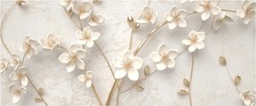 Tablou - floare aurie - abstractă (120x50 cm)