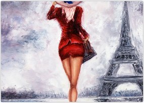 Tablou - Femeie și Turnul Eiffel (70x50 cm)