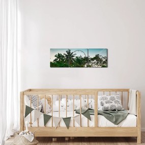 Tablou - palmierii (cu ceas) (90x30 cm)