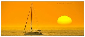 Tablou - Barca în mijlocul mării (120x50 cm)