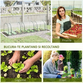 Outsunny Seră de Grădină pentru Plante, Legume, Fructe, cu 3 Uși, Structură din Oțel și PVC, 300x100x80cm | Aosom Romania