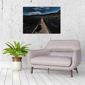 Tablou pe sticlă drumul de lemn în amurg (70x50 cm)