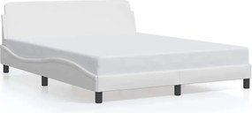 vidaXL Cadru de pat, Dover, alb, 160x200 cm, piele ecologică