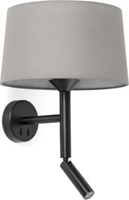 Aplica de perete cu reader LED WINDSOR negru, gri